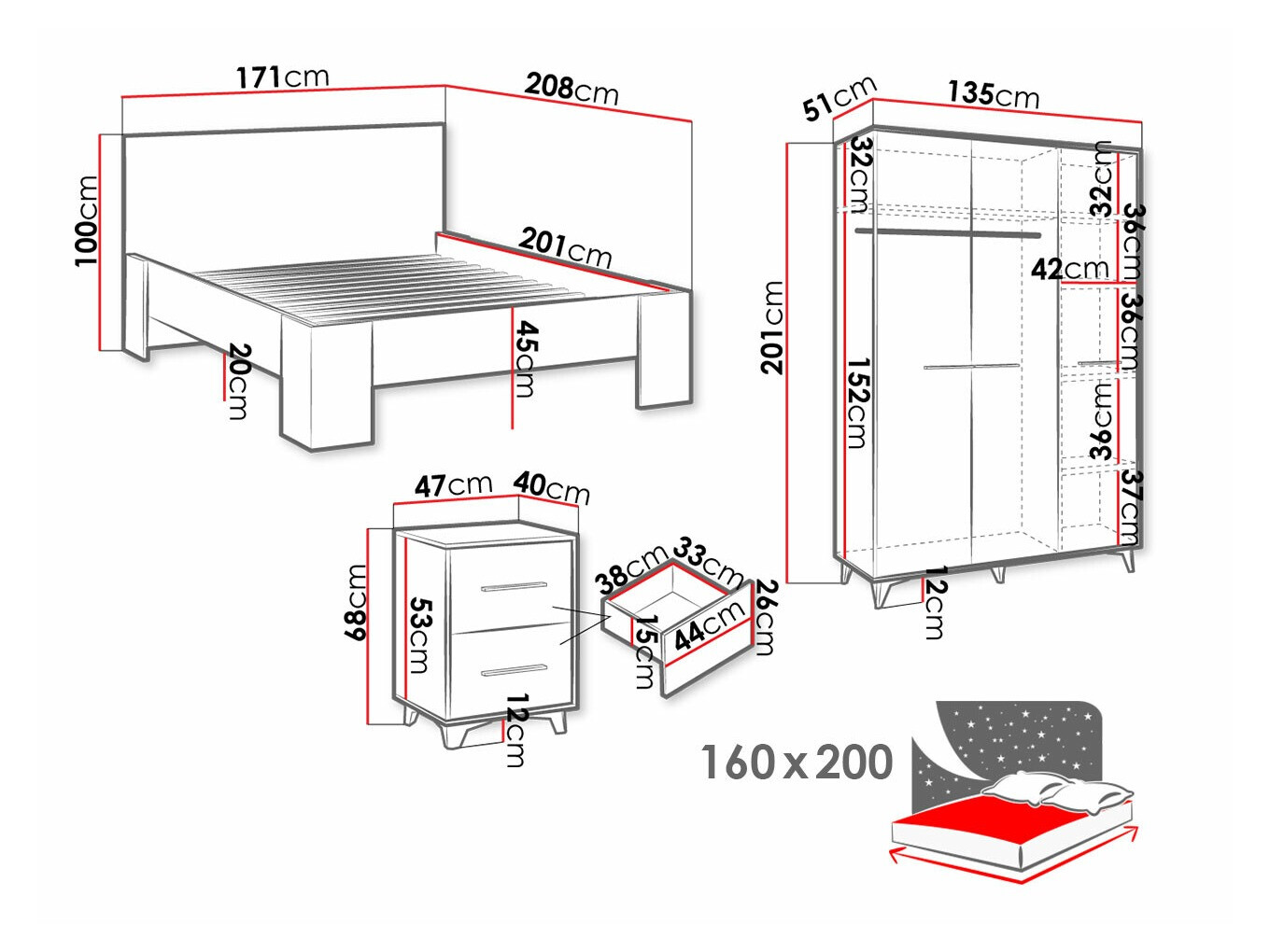 Slaapkamer set Avimora 120