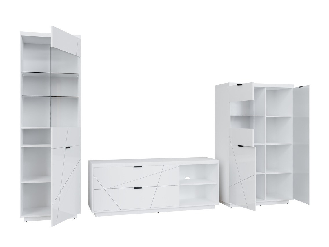 Woonkamerset Fivale 112 (Glanzend wit + Wit)