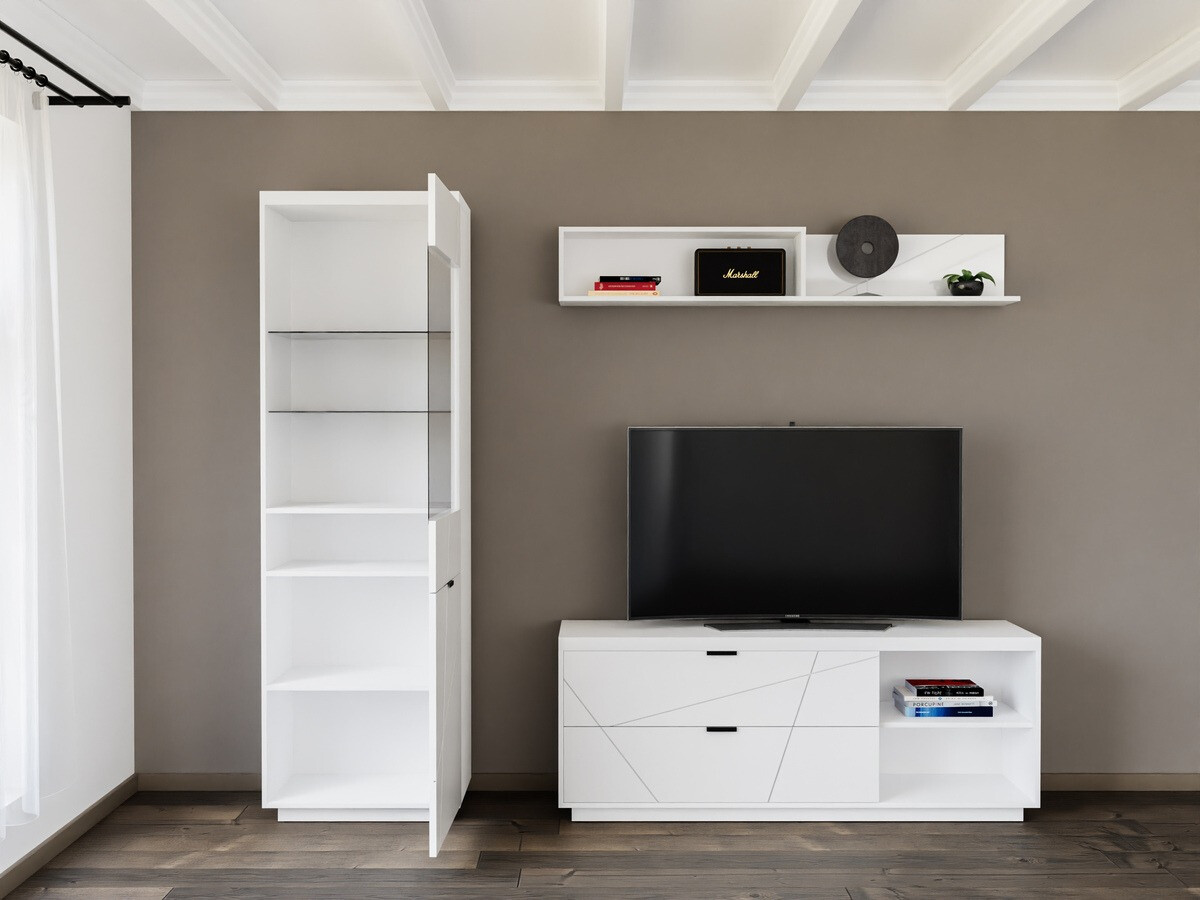 Woonkamerset Fivale 113 (Glanzend wit + Wit)