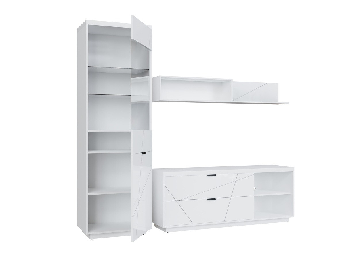 Woonkamerset Fivale 113 (Glanzend wit + Wit)