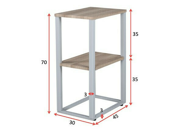 Bijzettafel Dallas 3219 (Grijs + Lichtbruin)