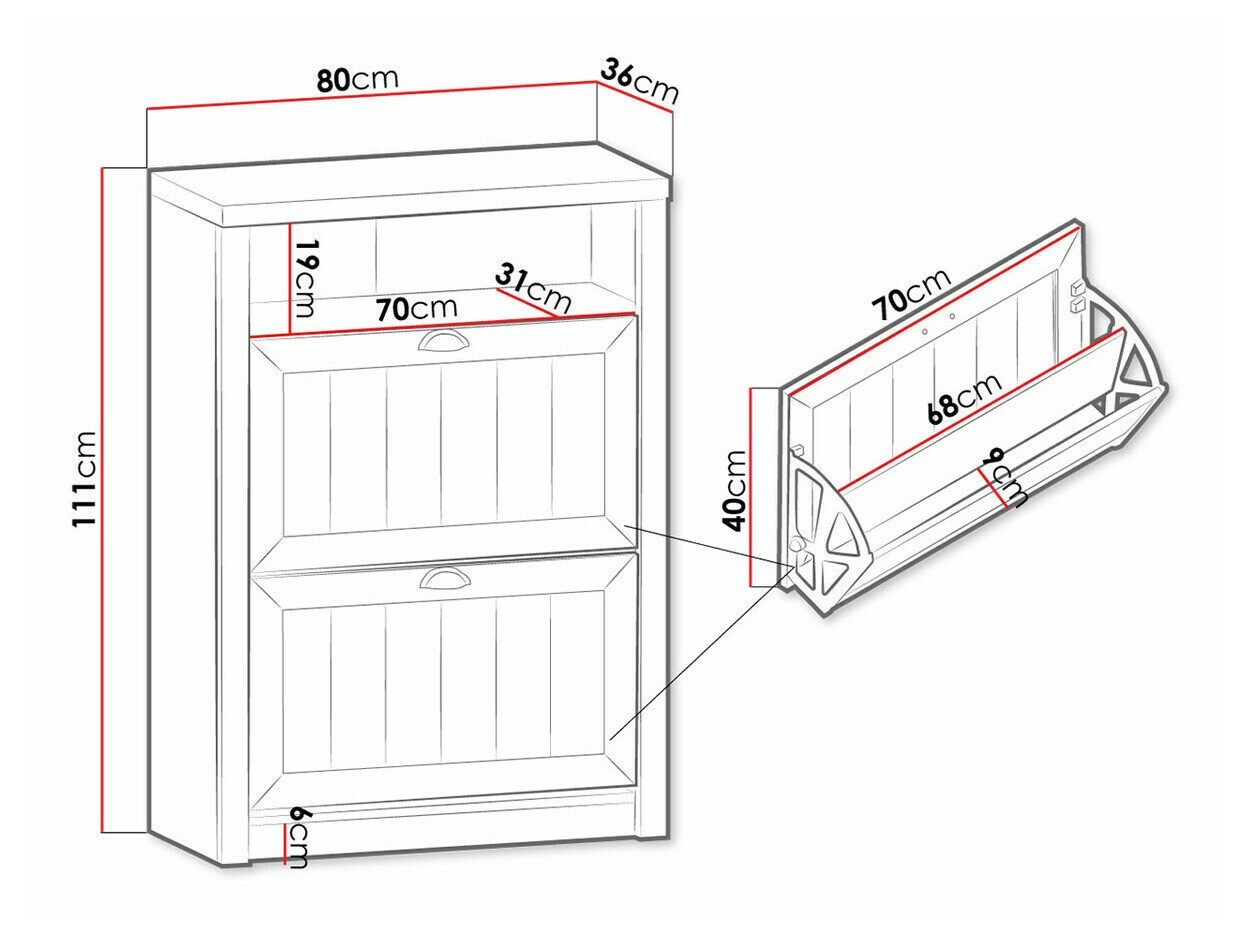 Schoenenkast Ferdore 123 (Grijs)