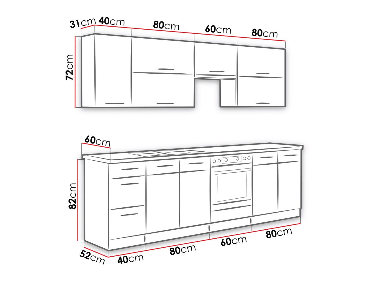 Modulaire keukenset Wood White 138