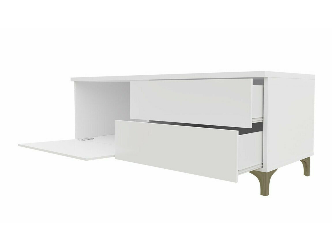 TV-meubel Nashville 128 (Wit + Grijs met glans)