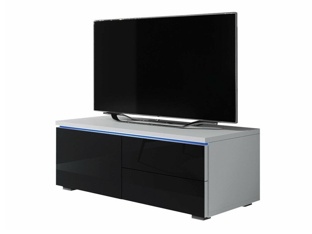 TV-meubel Nashville 130 (Wit + Glanzend zwart)