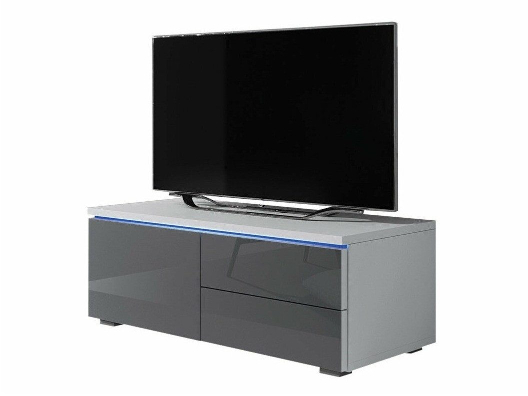 TV-meubel Nashville 130 (Wit + Grijs met glans)