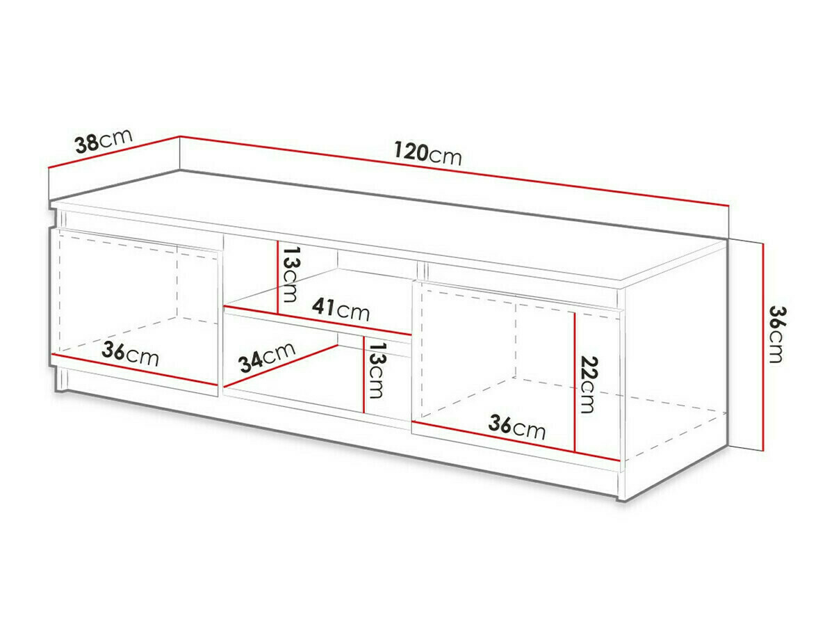 TV-meubel Sarasota 139 (Sonoma eik + Wit)
