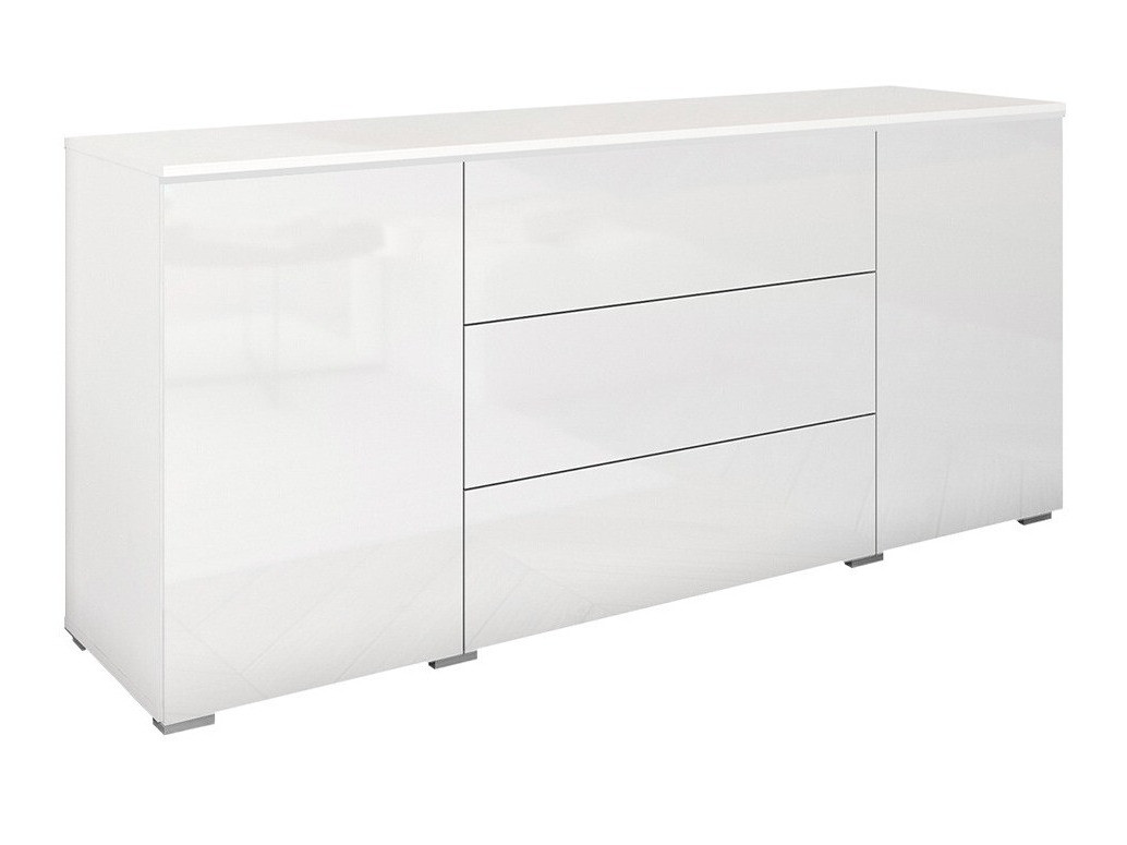 Ladekast Mirfivo 102 (Wit + Glanzend wit)