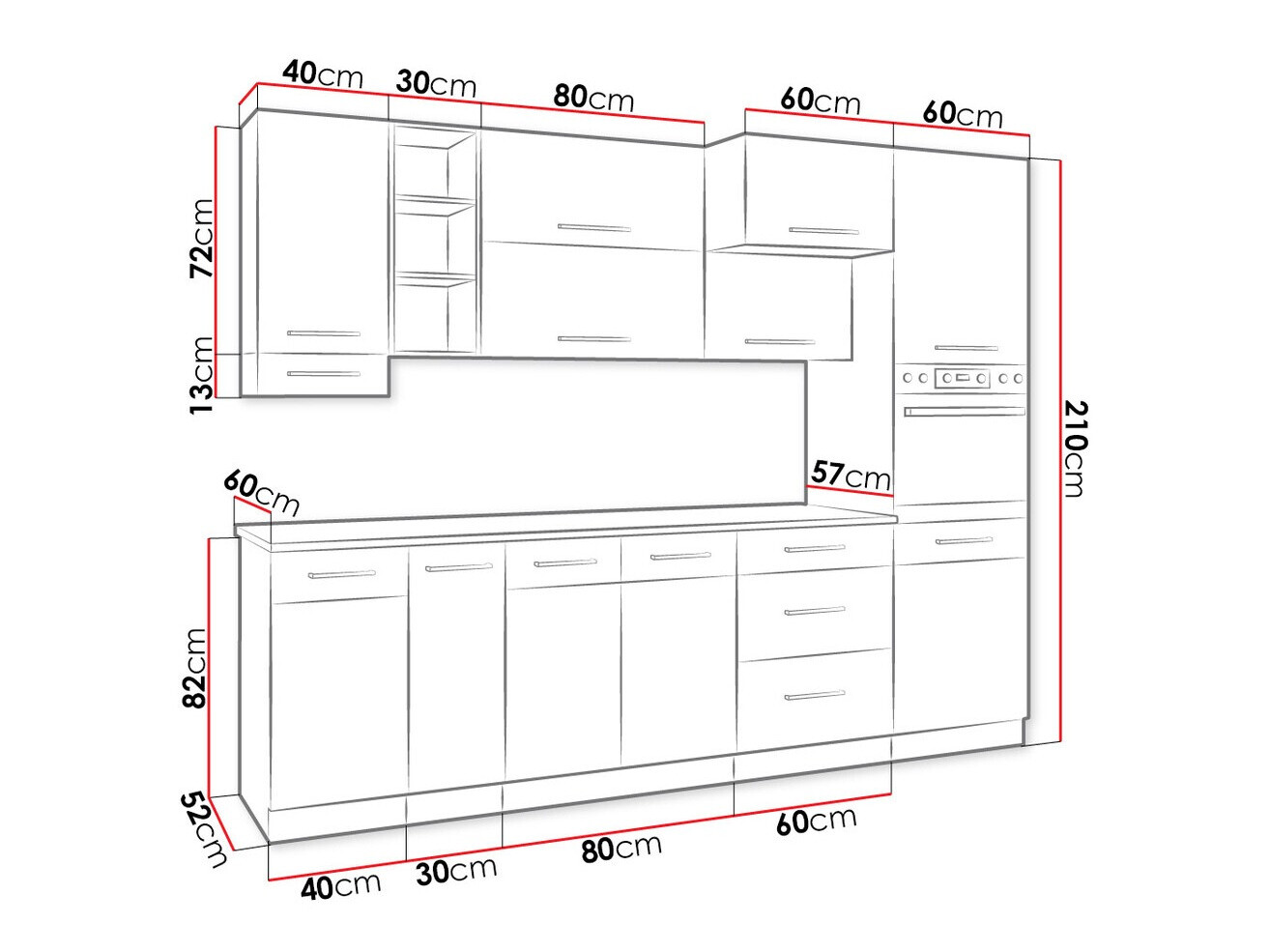 Modulaire keukenset Wood White 137