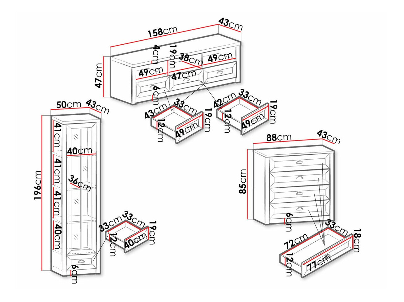 Woonkamerset Ferdore 164 (Grijs)