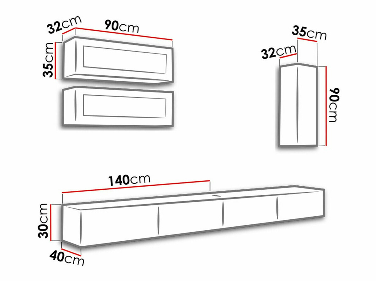 Woonkamerset Venenou 138 (Grijs + Grijs met glans)