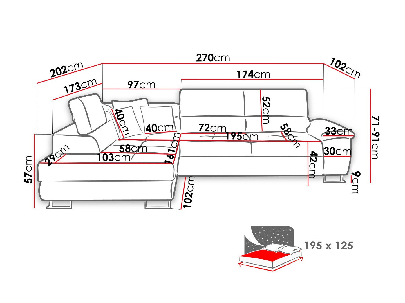 Hoekbank Comfivo 166 (Soft 017 + Lux 06 + Soft 017)