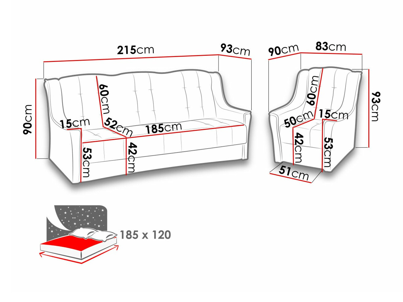 Gestoffeerde meubelset Providence 110 (Kronos 22)