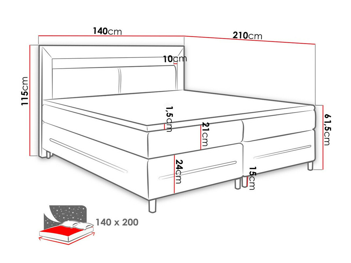 Boxspring Nashville 109 (Soft 100)