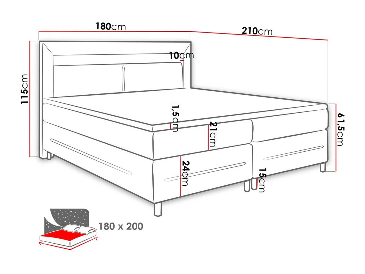 Boxspring Nashville 109 (Soft 100)