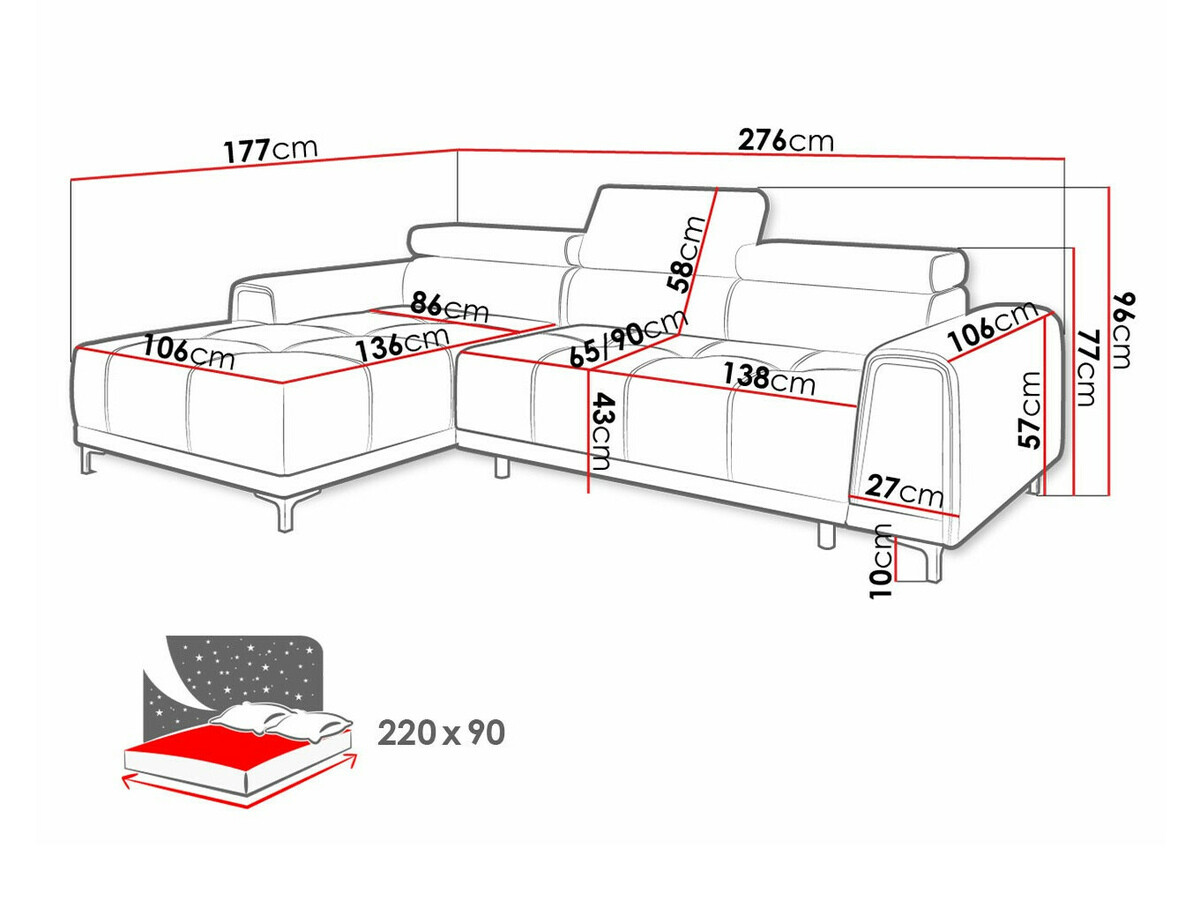Hoekbank Indiana 155 (Monolith 97)