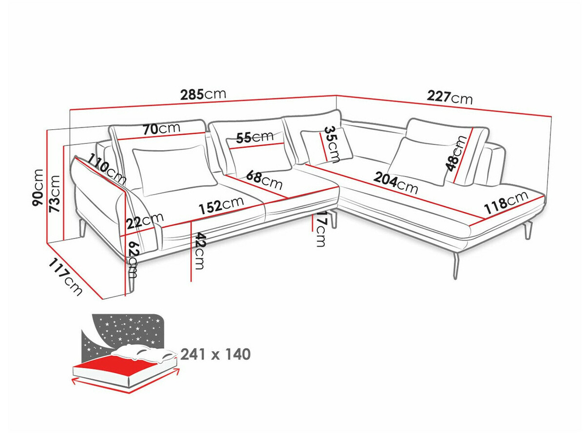 Hoekbank Lincoln 159 (Monolith 92)
