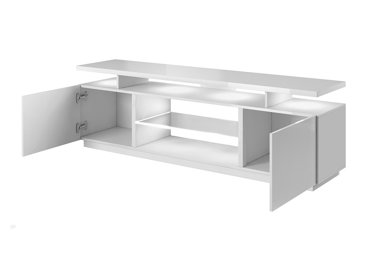 TV-meubel Charlotte 138 (Grijs + Grijs met glans)