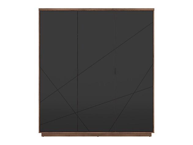 Kledingkast Fivale 116 (Donker delano-eik + Matzwart)