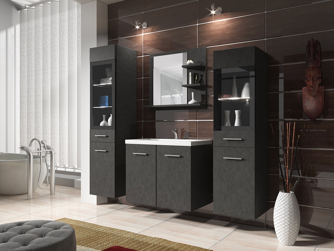 Badkamerset Scientia IV (Matera grijs)