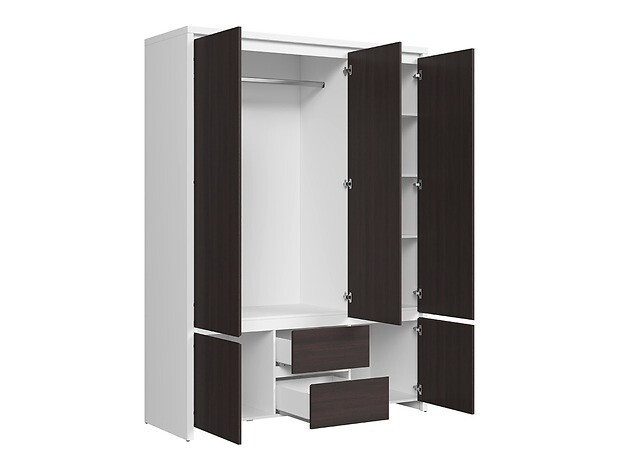 Kledingkast Nolroma 118 (Wit + Wengé)