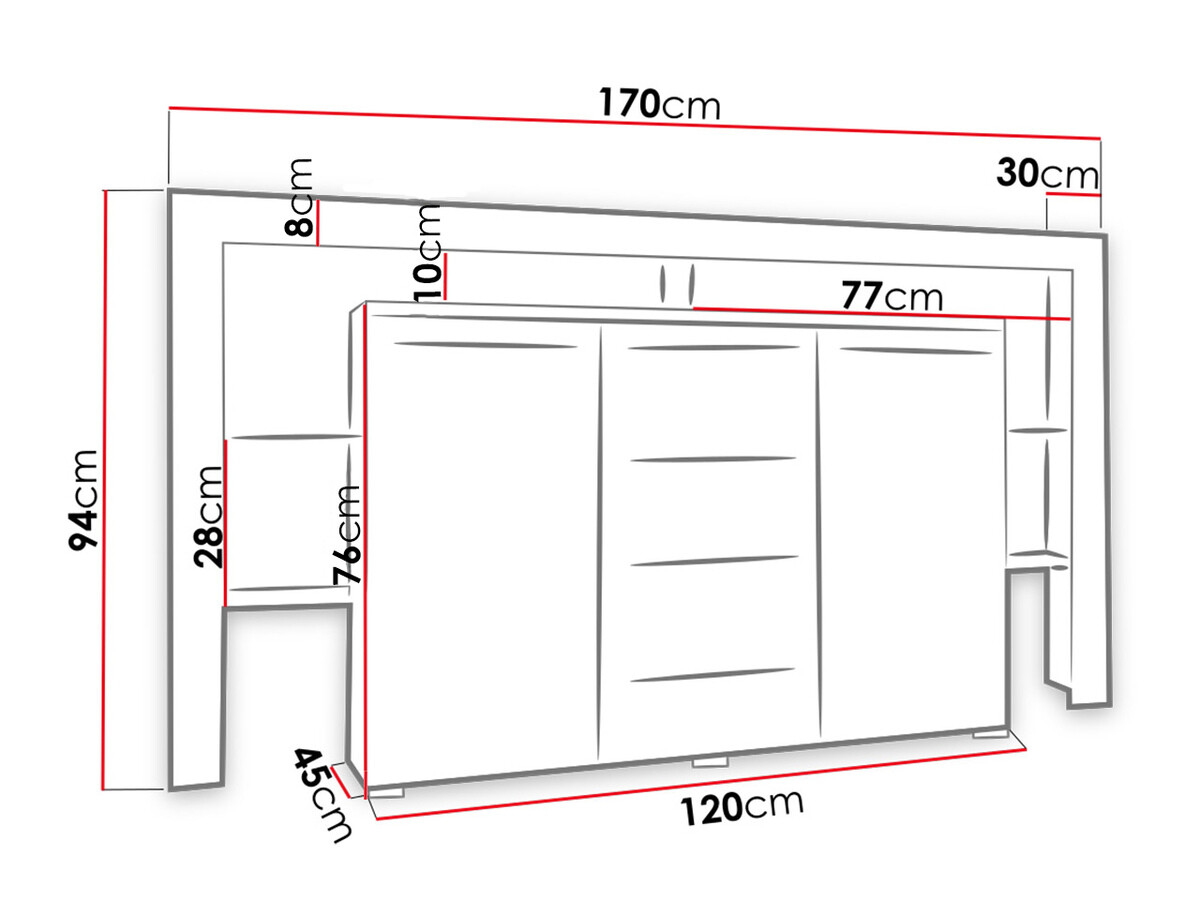 Ladekast Nashville 106 (Wit + Glanzend wit)