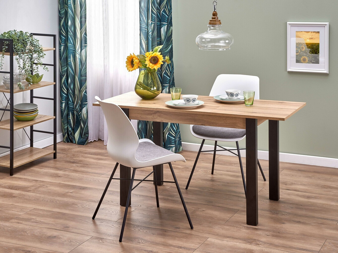 Tafel Houston 1208 (Wotan eik + Zwart)