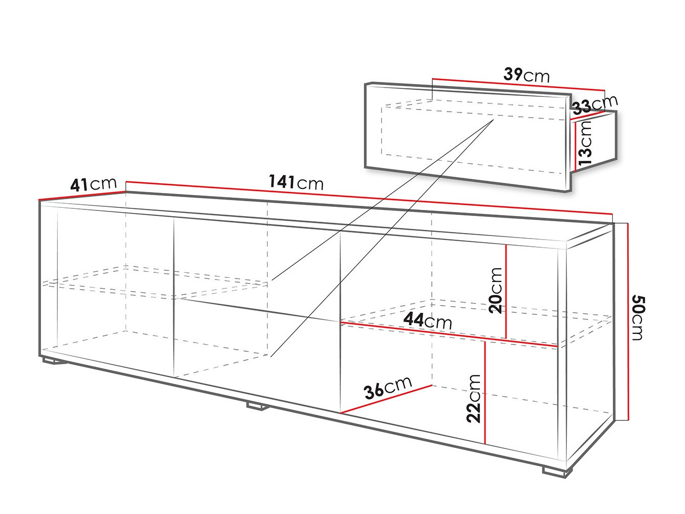 TV-meubel Comfivo Fersoe 109 (Wit)