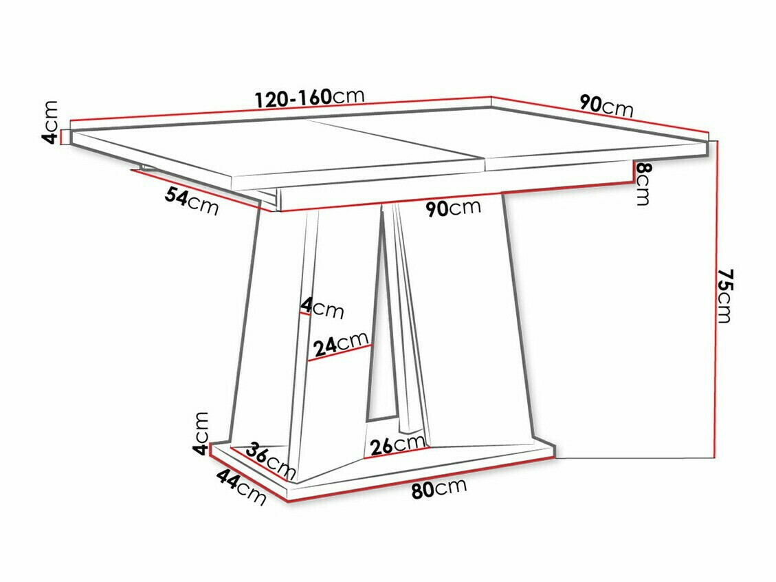Tafel Goodyear 107 (Glanzend wit + Beton)