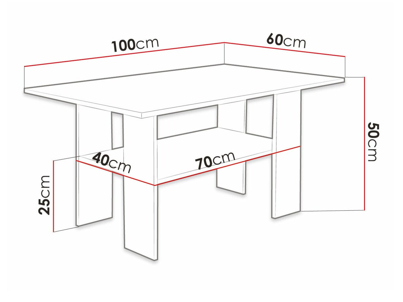 Salontafel Reading 101 (Zwart + Craft eiken)