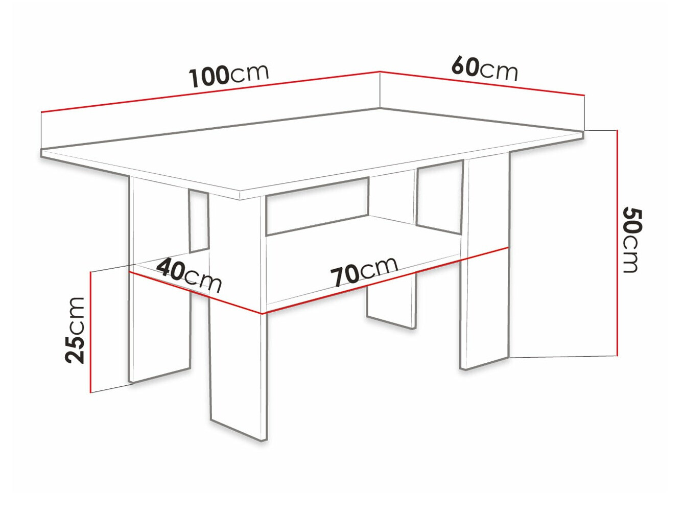 Salontafel Reading 101 (Zwart + Wit)
