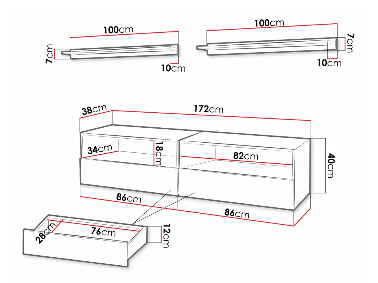 TV-meubel Hoover 107