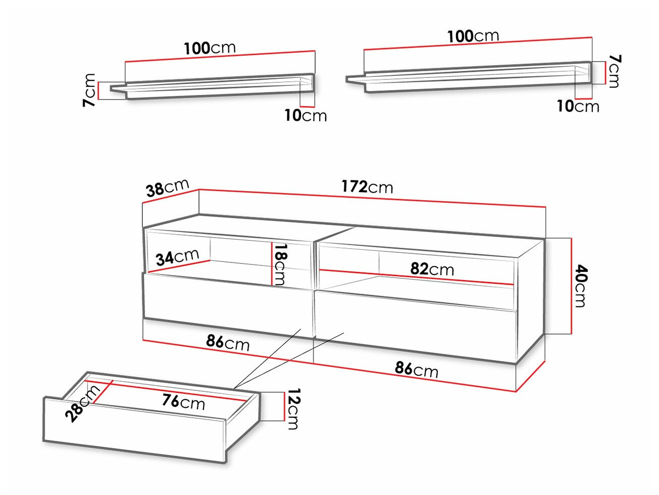 TV-meubel Hoover 107