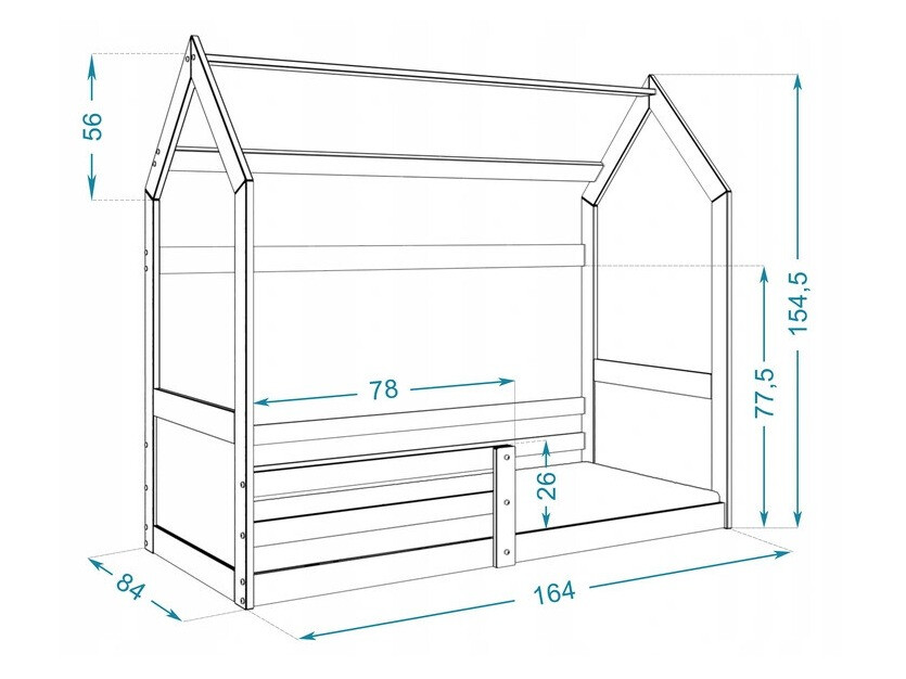 Bed Aurora 174 (Grijs)