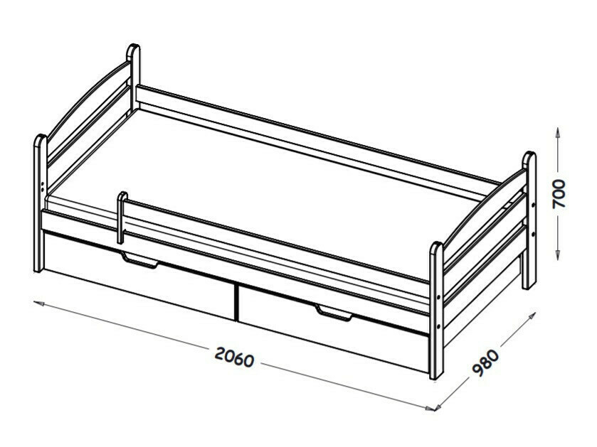 Bed Ogden 166 (Moer)