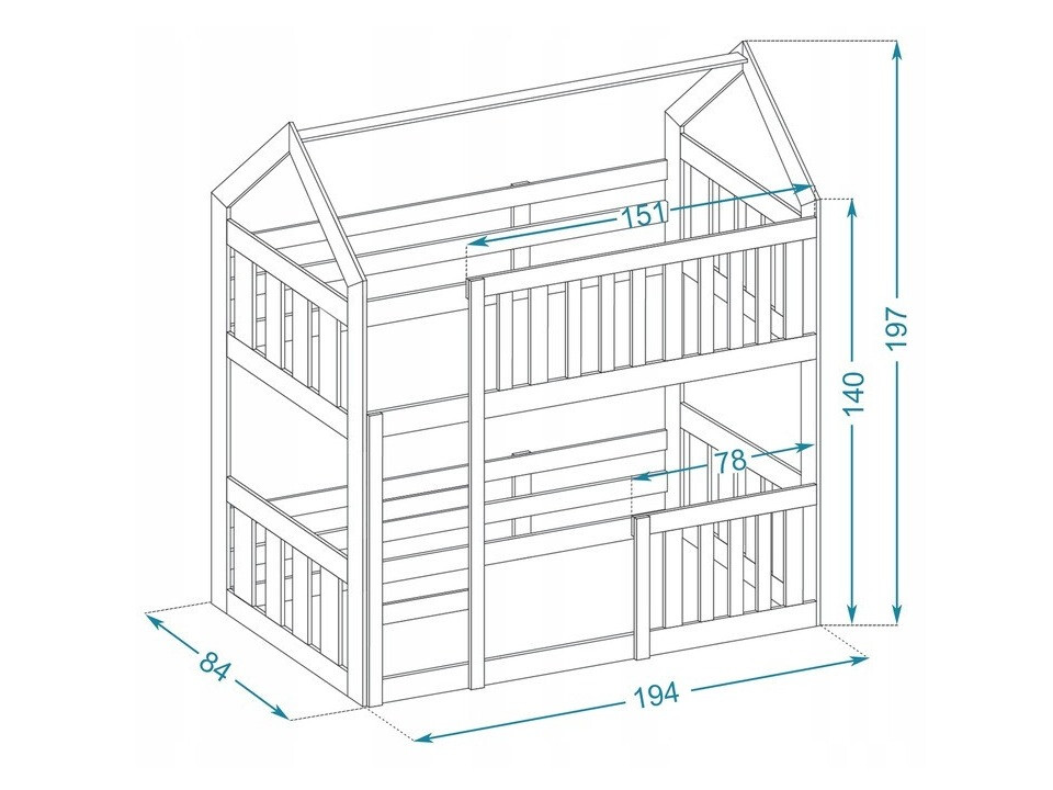 Stapelbed Aurora 175 (Grijs)