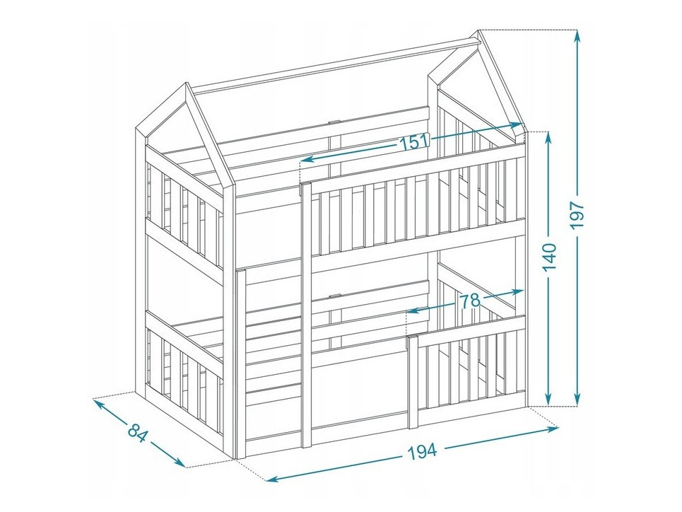 Stapelbed Aurora 175 (Wit)