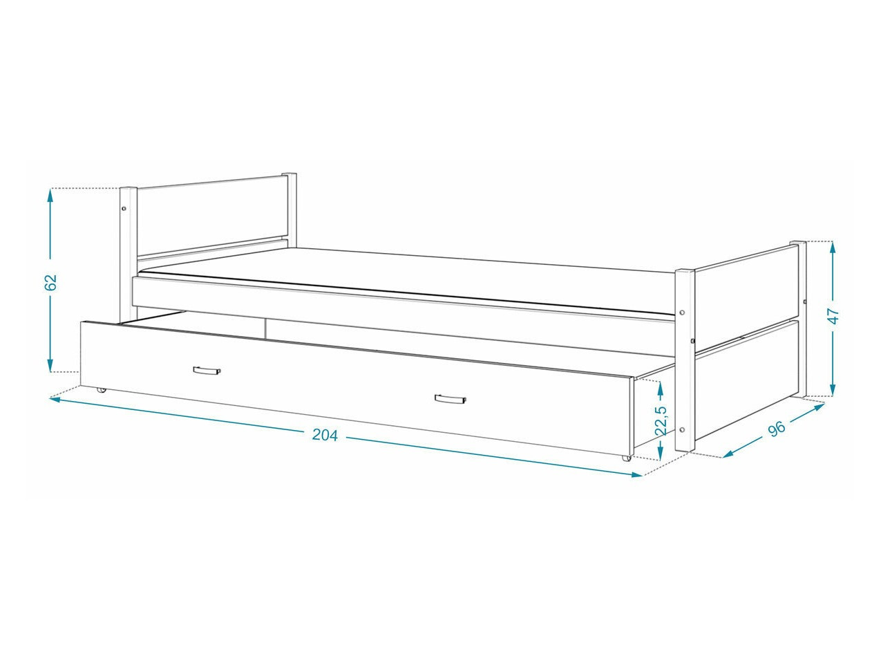 Bed Aurora 176 (Grijs)