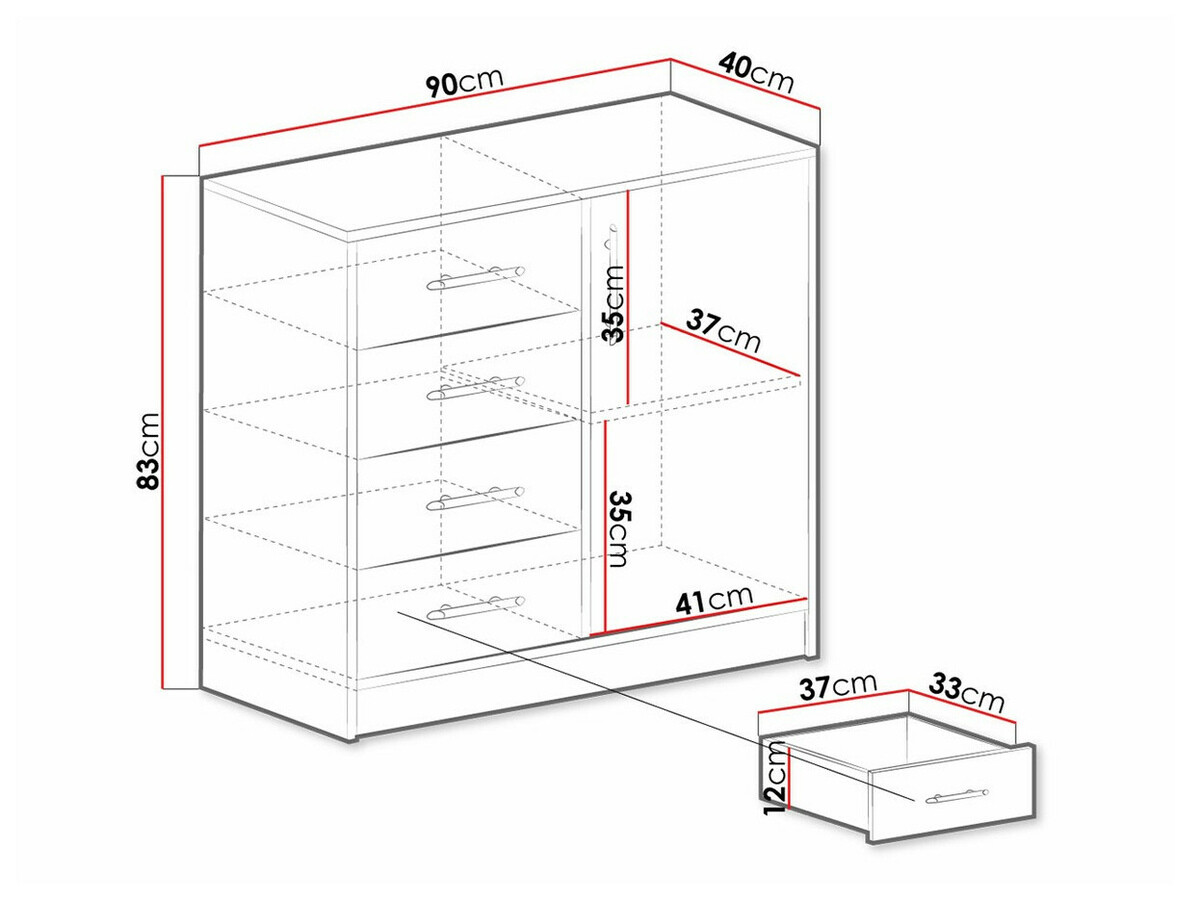 Ladekast Cavmero 108 (Antraciet)