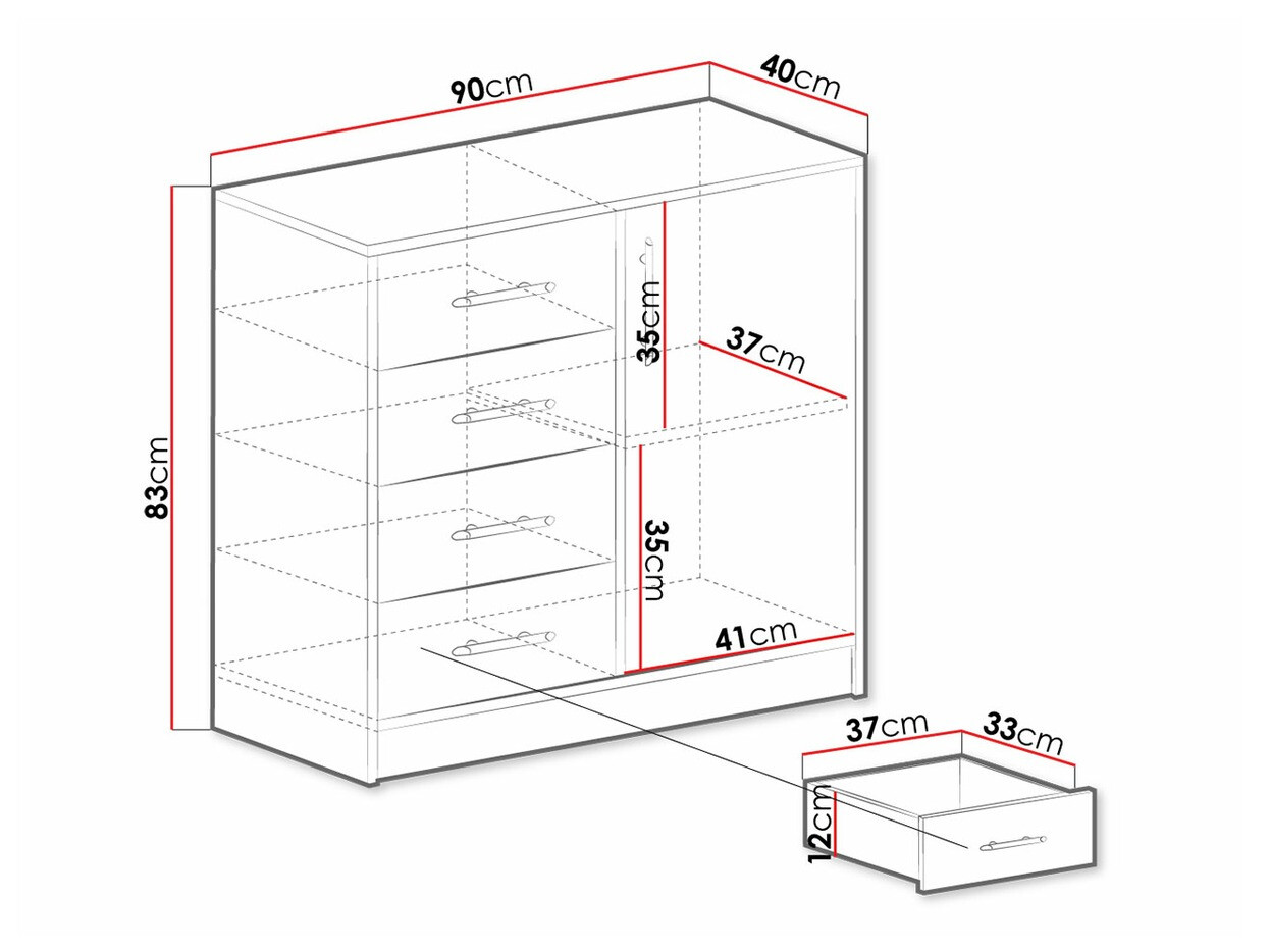 Ladekast Cavmero 108 (Sonoma eik + Wit)