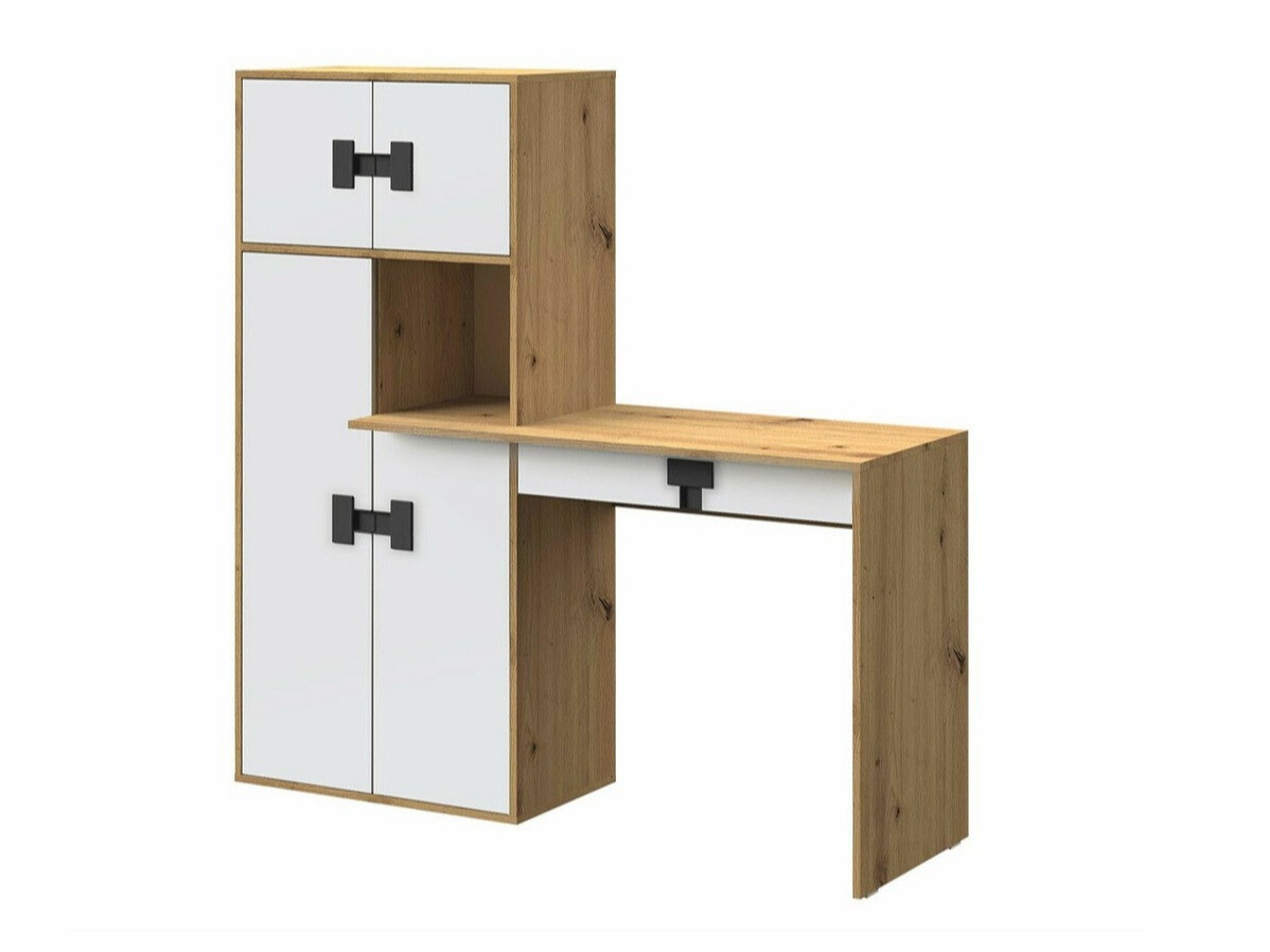 Bureau Florevi 101 (Mat wit + Artisan eiken)