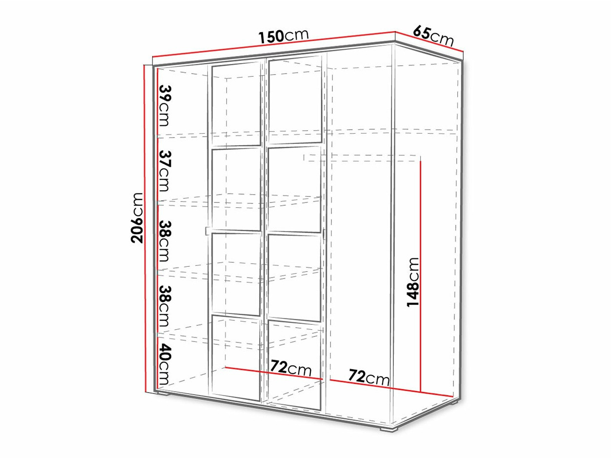 Kledingkast Toledo 117 (Artisan eiken + Zwart)