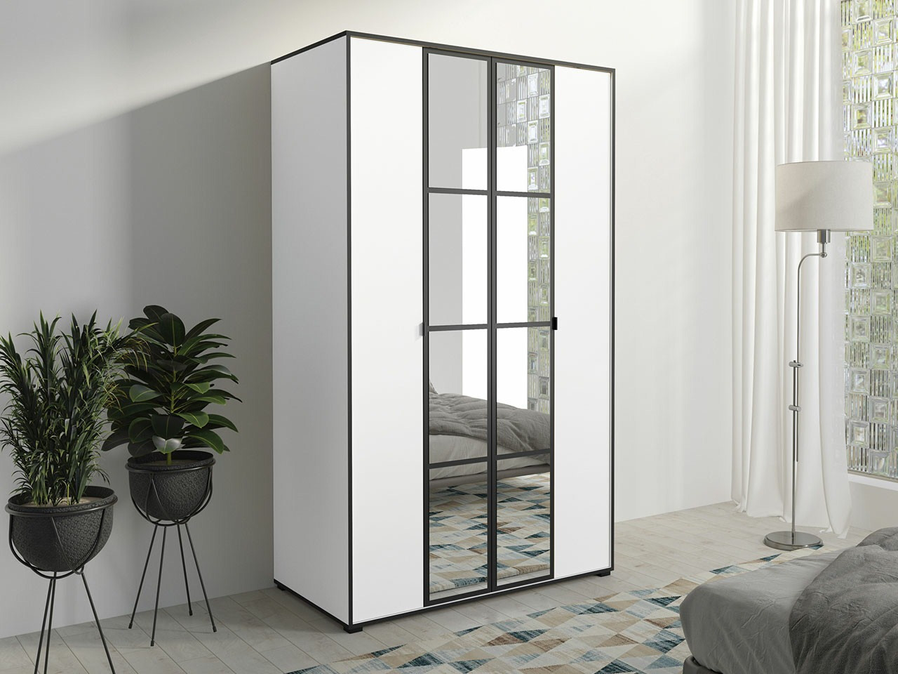 Kledingkast Toledo 117 (Wit + Zwart)