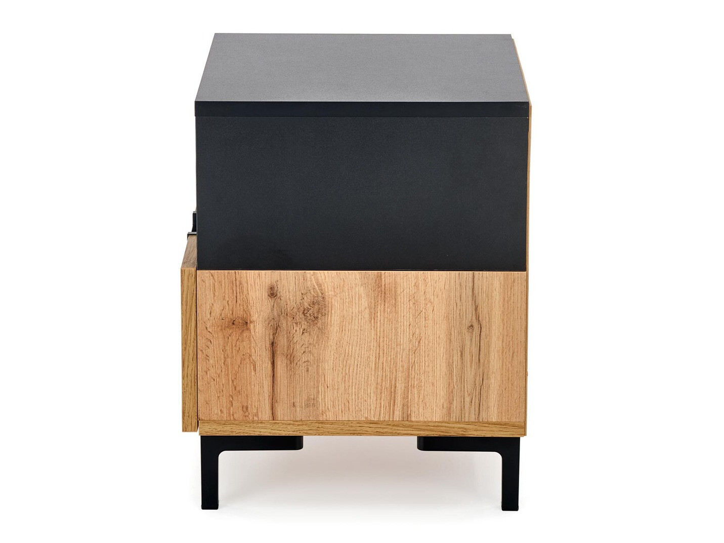 Nachtkastje Houston 1225 (Zwart + Wotan eik)
