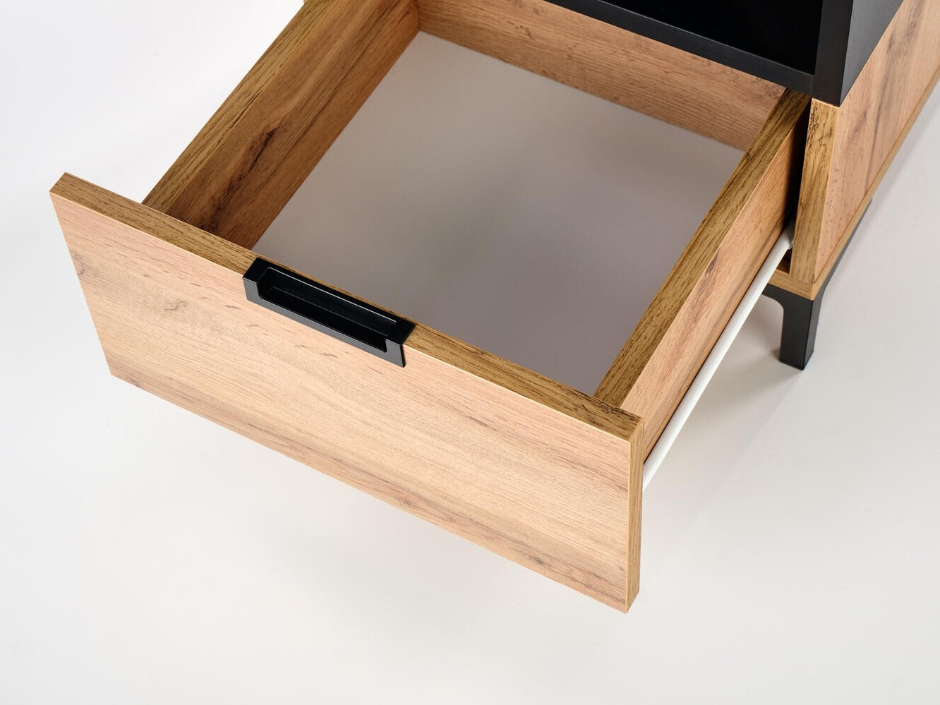 Nachtkastje Houston 1225 (Zwart + Wotan eik)