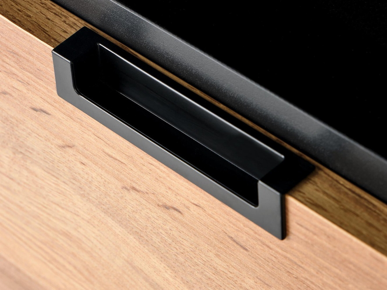 Nachtkastje Houston 1225 (Zwart + Wotan eik)