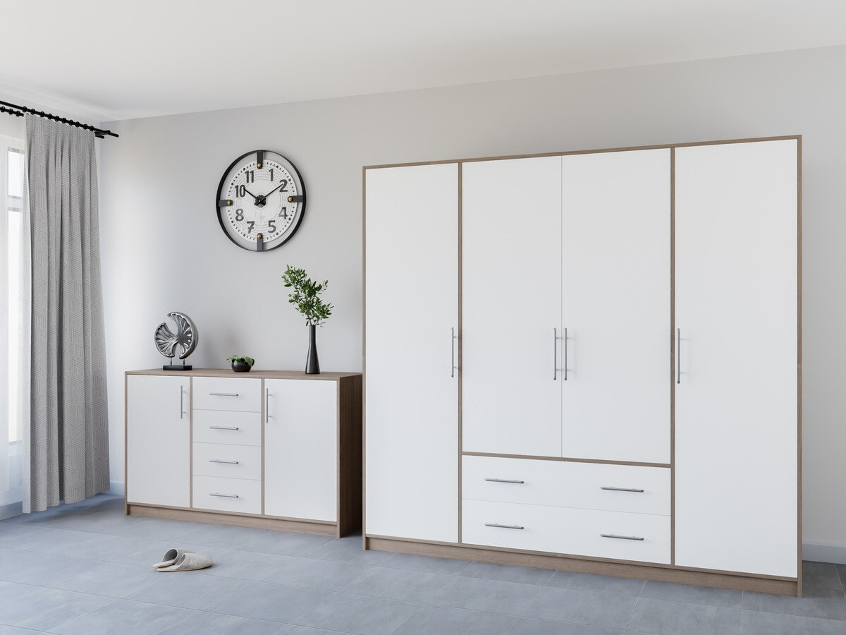 Ladekast Cavmero 109 (Sonoma eik + Wit)