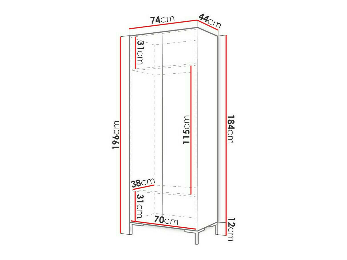 Kledingkast Nomal I (Zwart + Gouden)