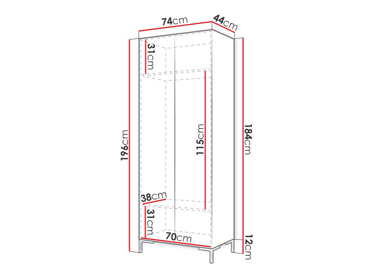 Kledingkast Tivsoa 109 (Zwart + Gouden)