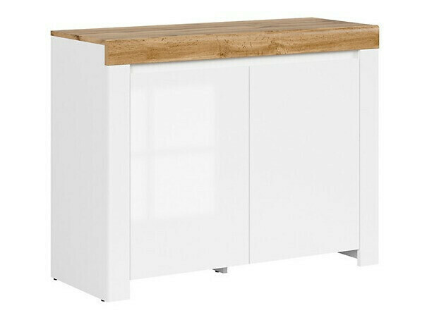 Dressoir Sonsoru 101 (Wit + Glanzend wit + Wotan eik)